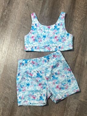 Athletic Works Girls Tie-Dye Active Set - Blue & Pink